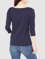 Essentials Women's Slim-Fit 3/4 Sleeve Solid Boat Neck T-Shirt - Image 7